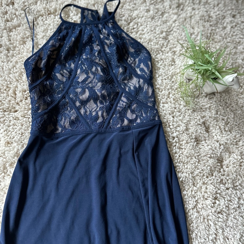 Prom Homecoming Special Event Mesh navy long body con sexy maxi elegant …